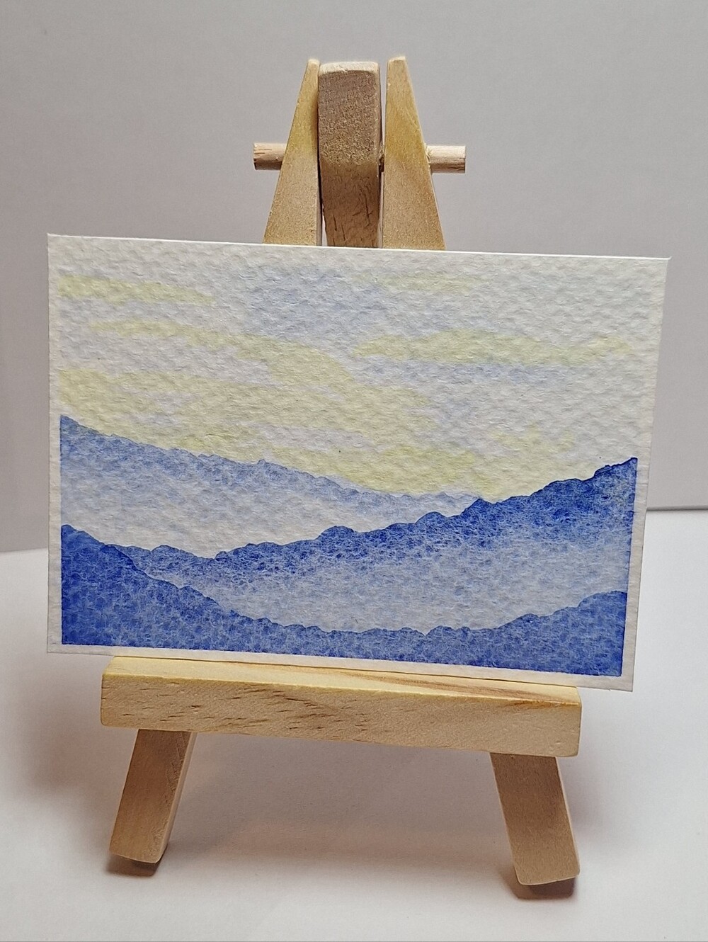 "Mystic Mountains" Hand-painted gouache painting (Tiny original artwork) - Picture 2 of 10